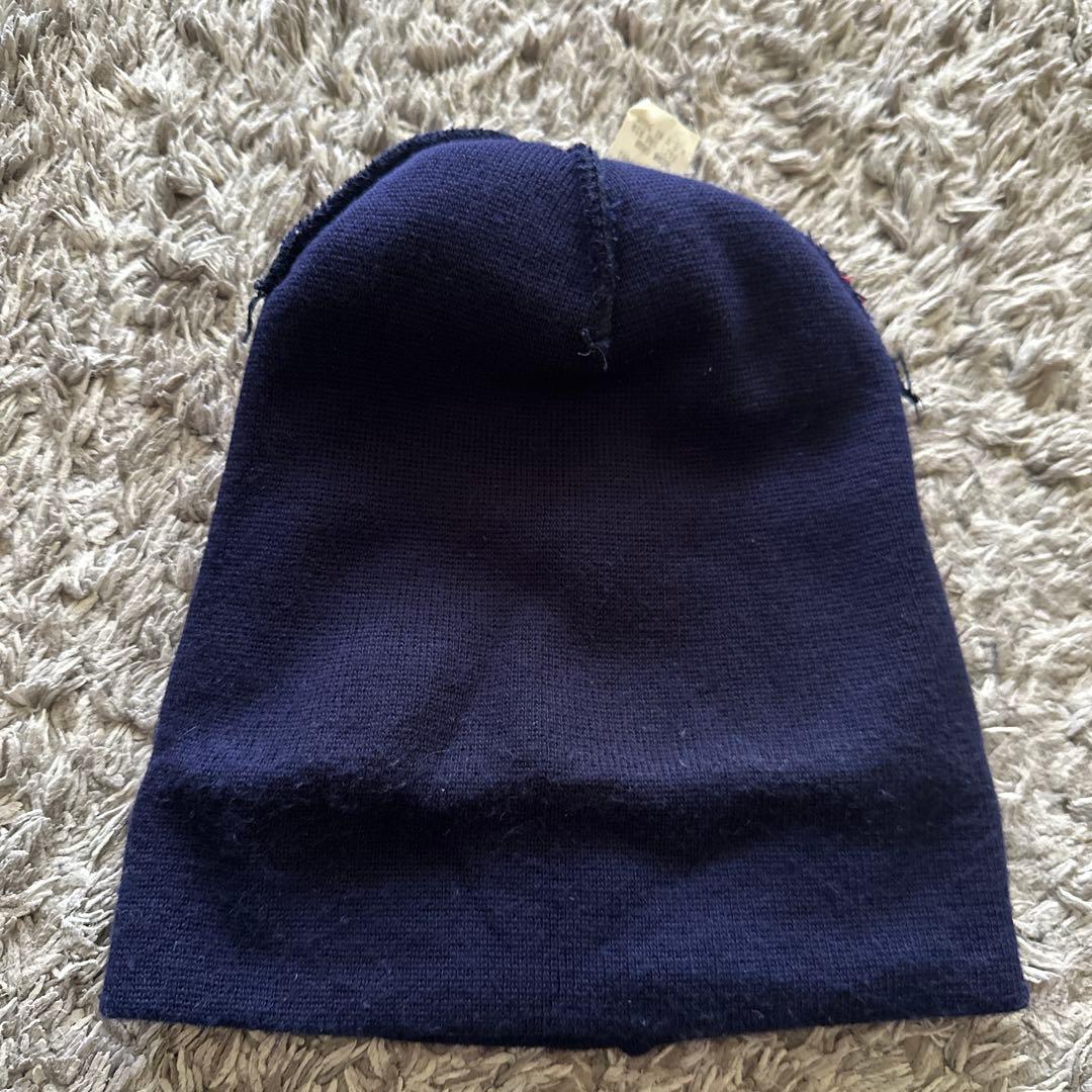 Supreme ニット帽 ボンボン ネイビー　ニットキャップ　紙タグ　usa製