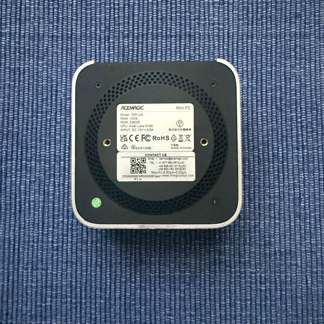 ミニPC ACEMAGIC T8 Plus N100 RAM 12G SSD 256GB