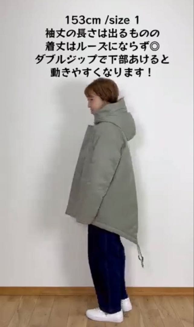 KEY MEMORY ファー付きフード 明るめカーキ　モッズコート　ユニセックス