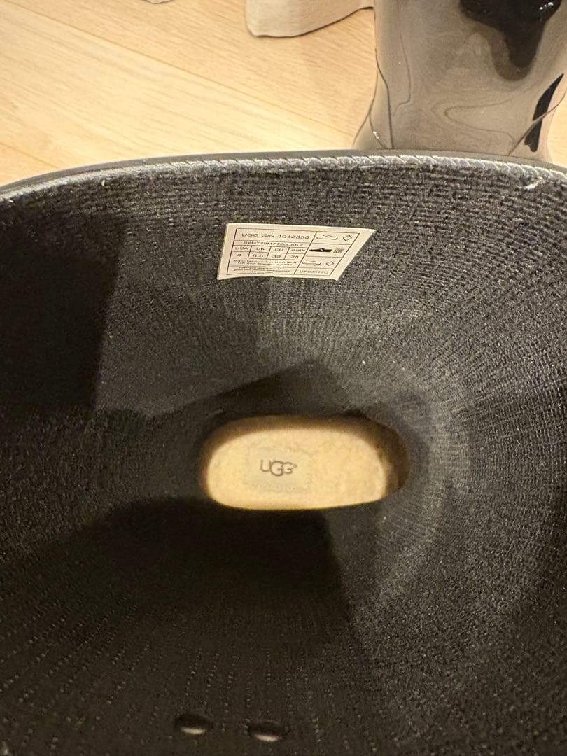 UGG アグ レインブーツ 黒 長靴 25cm