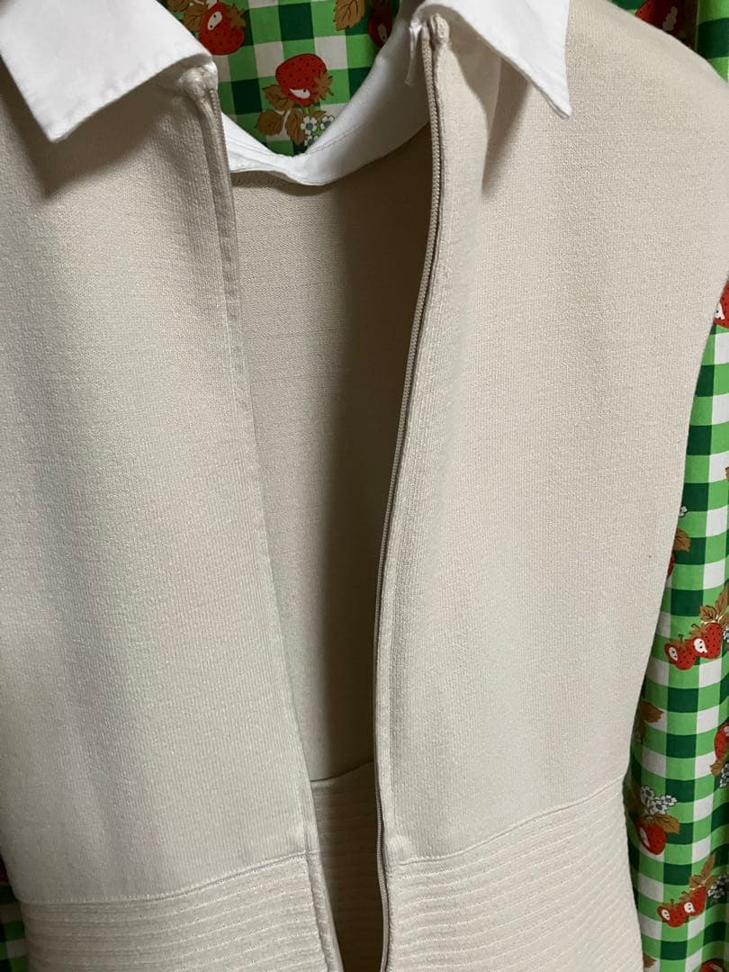 極美品✨フォクシー 白襟ニットドレス フレンチノーブルワンピース アイボリー