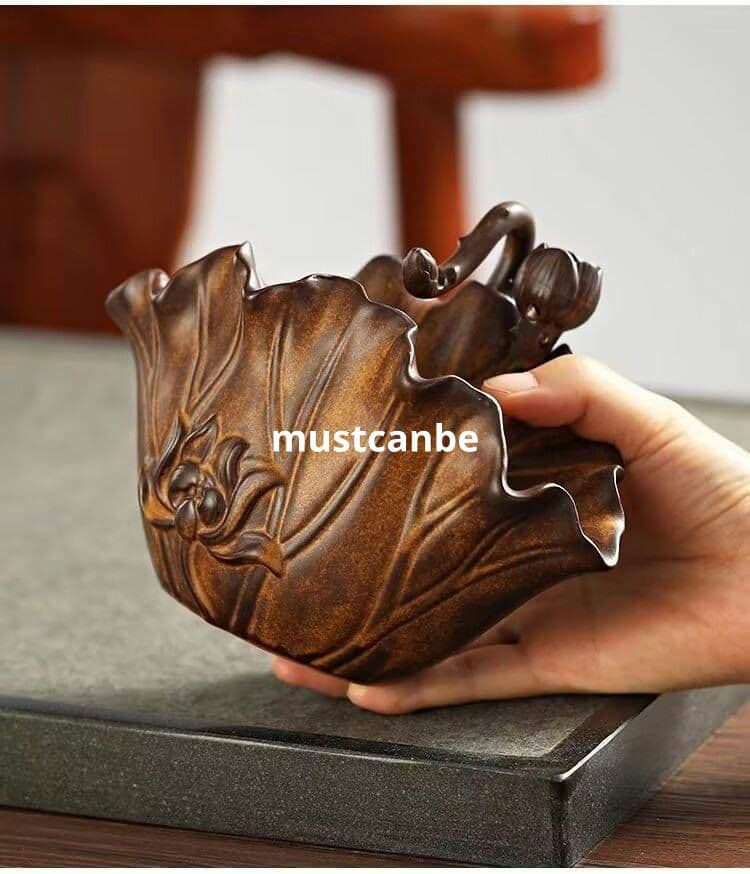 陶磁 蓮花香炉 禅意香炉 茶道具 香道具 装飾品 工芸品 置物