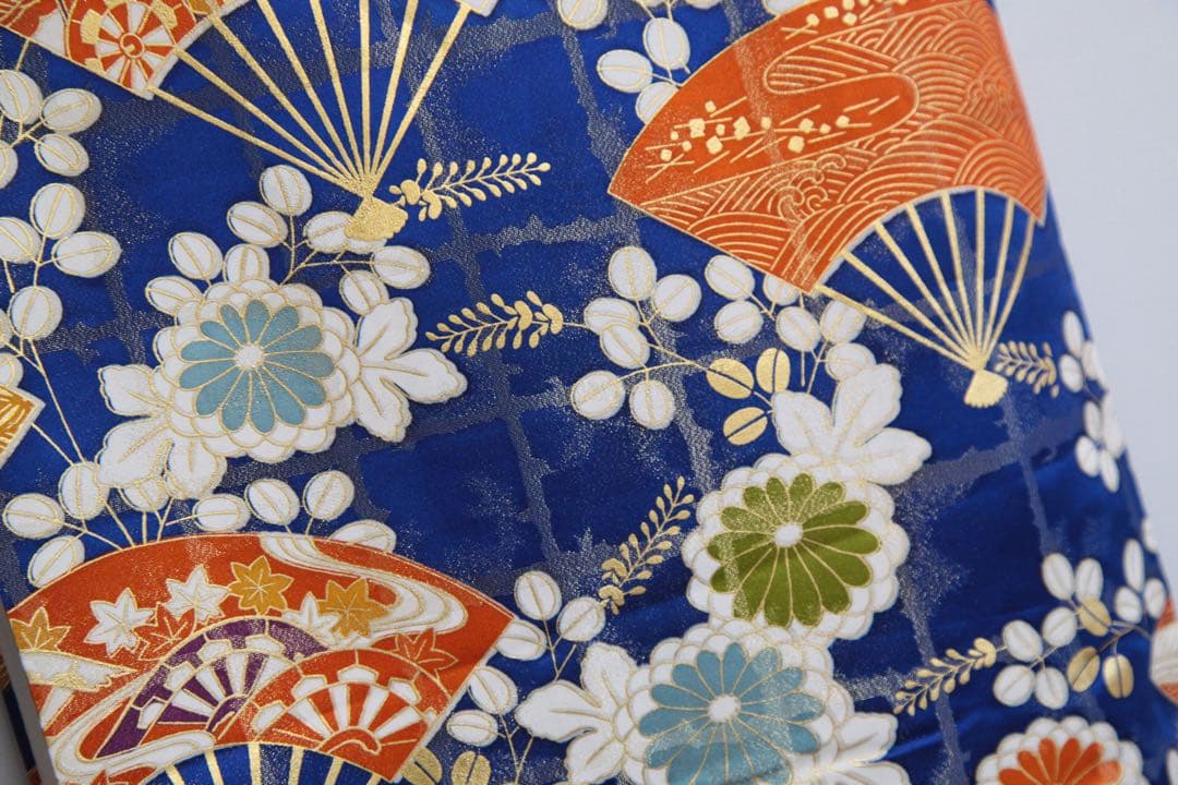 振袖フルセット 青 白 駒刺繍 金彩 正絹 成人式 前撮り