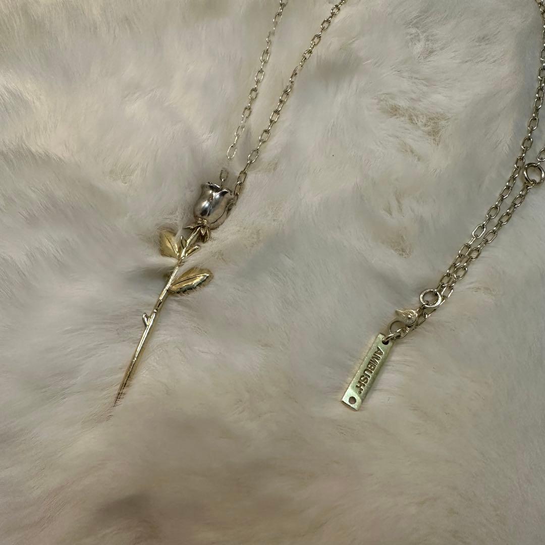 ほぼ未使用　AMBUSH ROSE CHARM NECKLACE ゴールド
