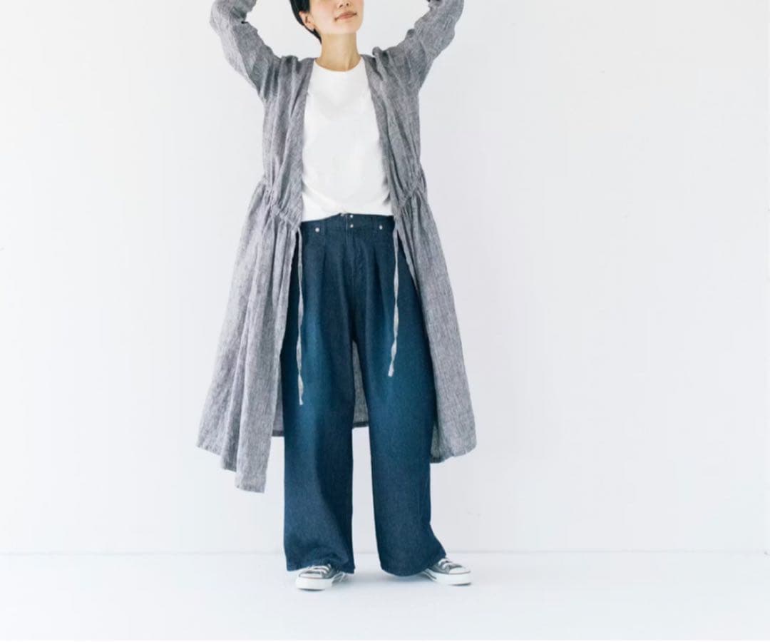 【美品✨】北欧、暮らしの道具店 すっきり見えインタックのワイドデニム 岡山デニム