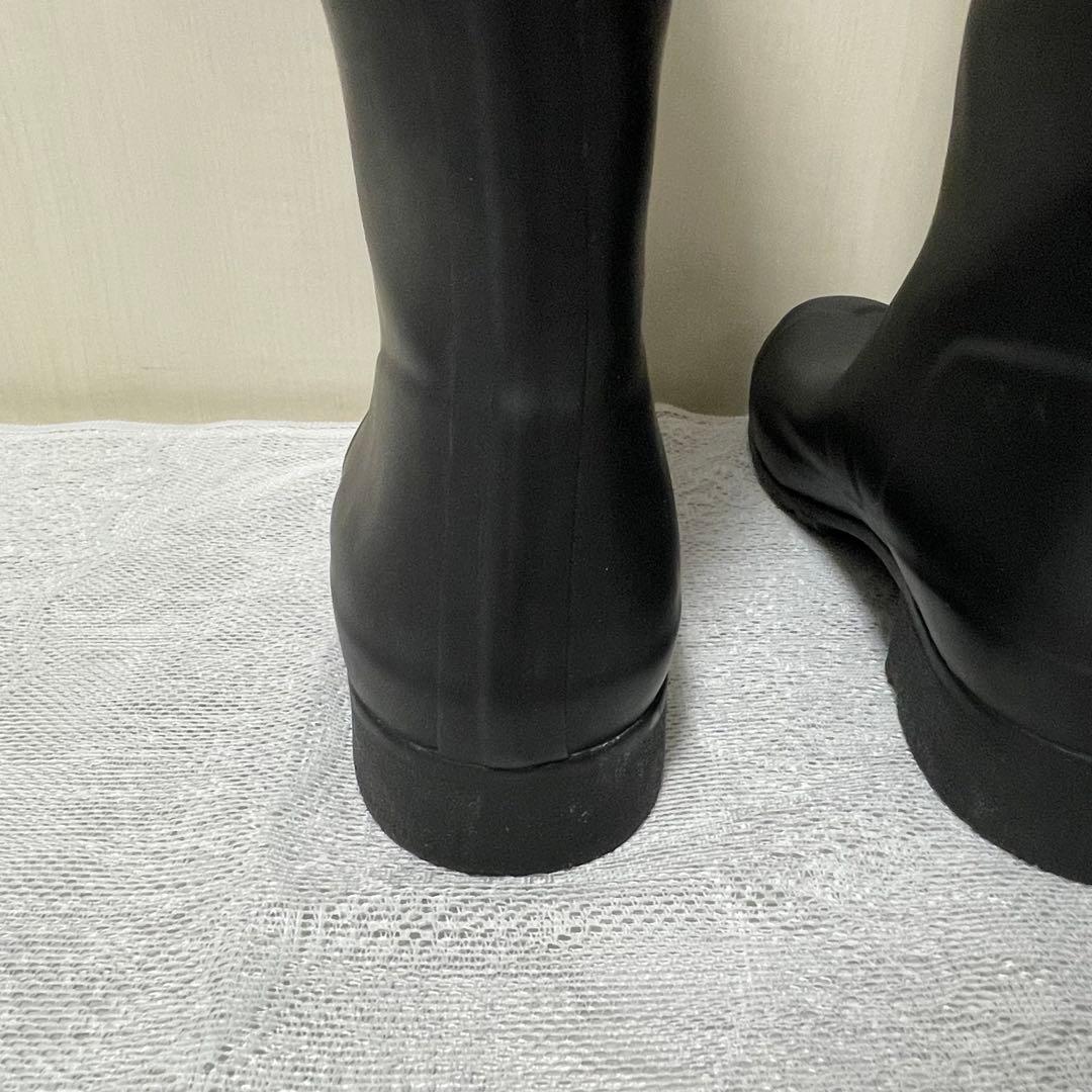 【美品】HUNTER レインブーツロングタイプ EU39 黒 BK ブラック