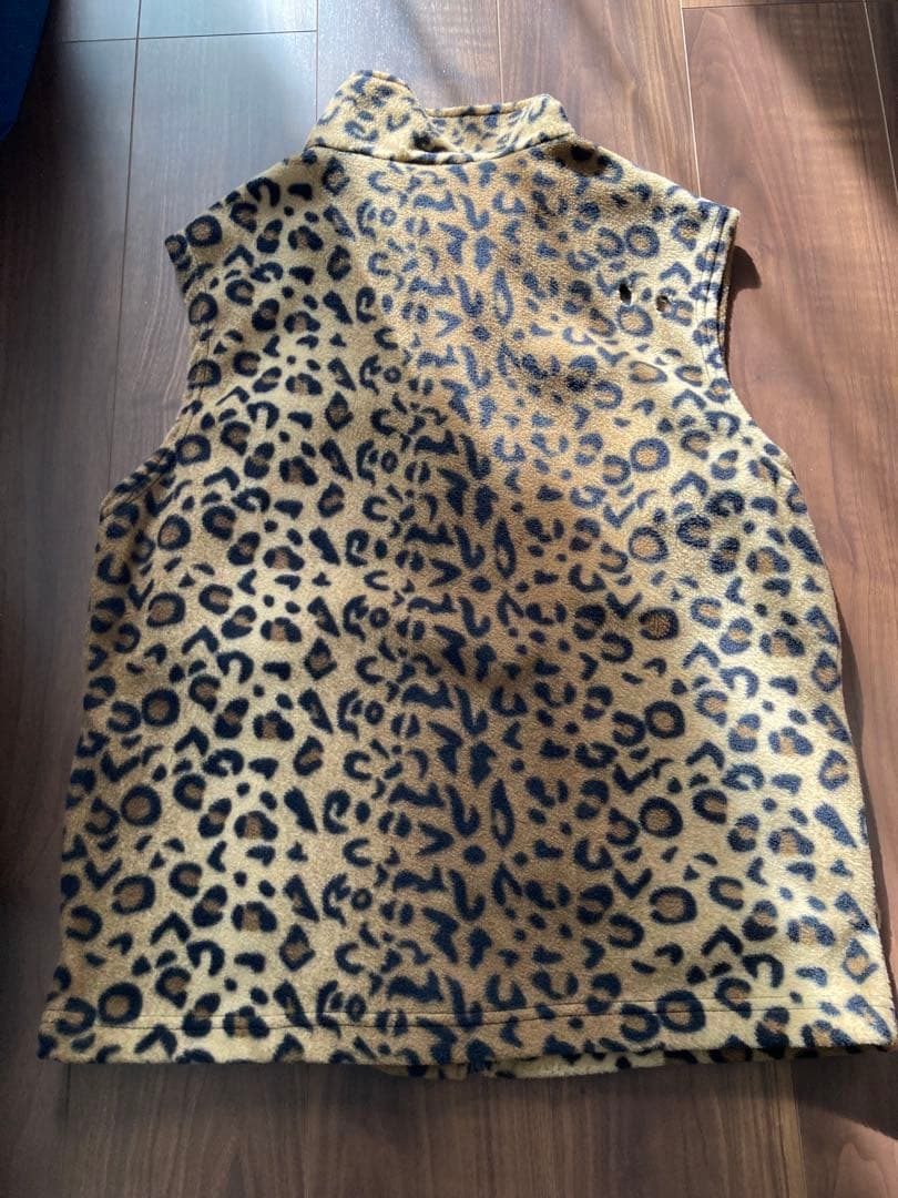 leopard fleece vest レオパード　M USA