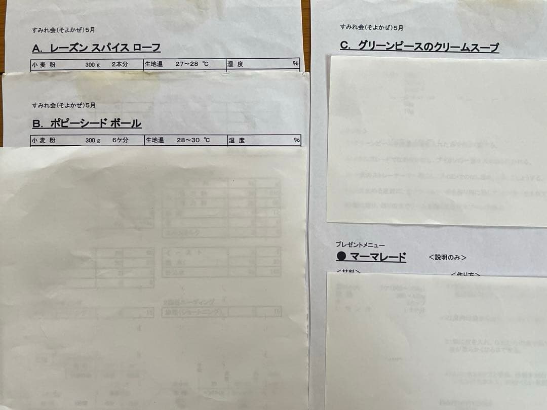 ホームメイド協会　すみれ会　そよかぜ　レシピ集