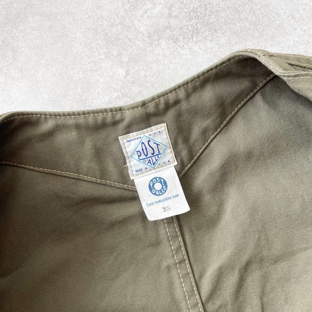 POST OVERALLS ロイヤルトラベラー ベスト USA製 オリーブ XS