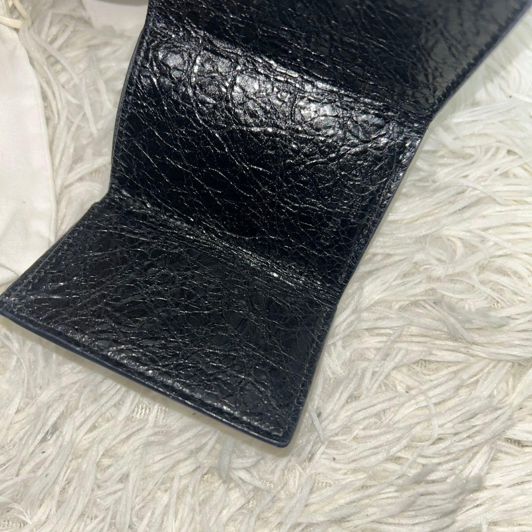 美品✨バレンシアガ　三つ折り財布　ミニウォレット クラシック ブラック レザー