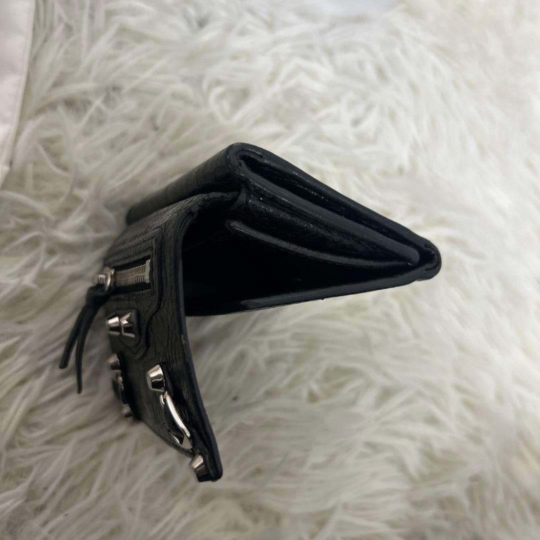 美品✨バレンシアガ　三つ折り財布　ミニウォレット クラシック ブラック レザー