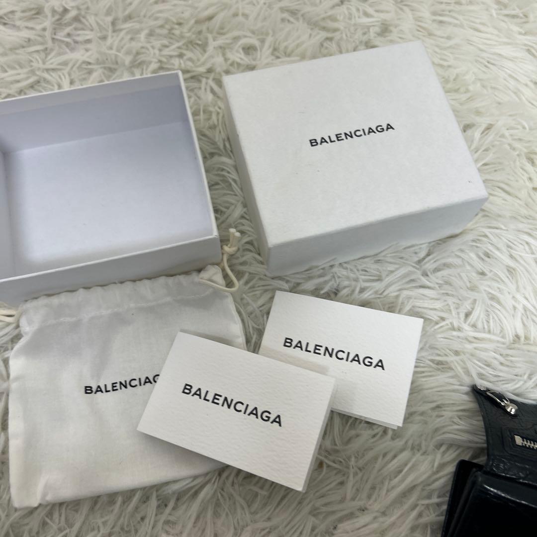 美品✨バレンシアガ　三つ折り財布　ミニウォレット クラシック ブラック レザー