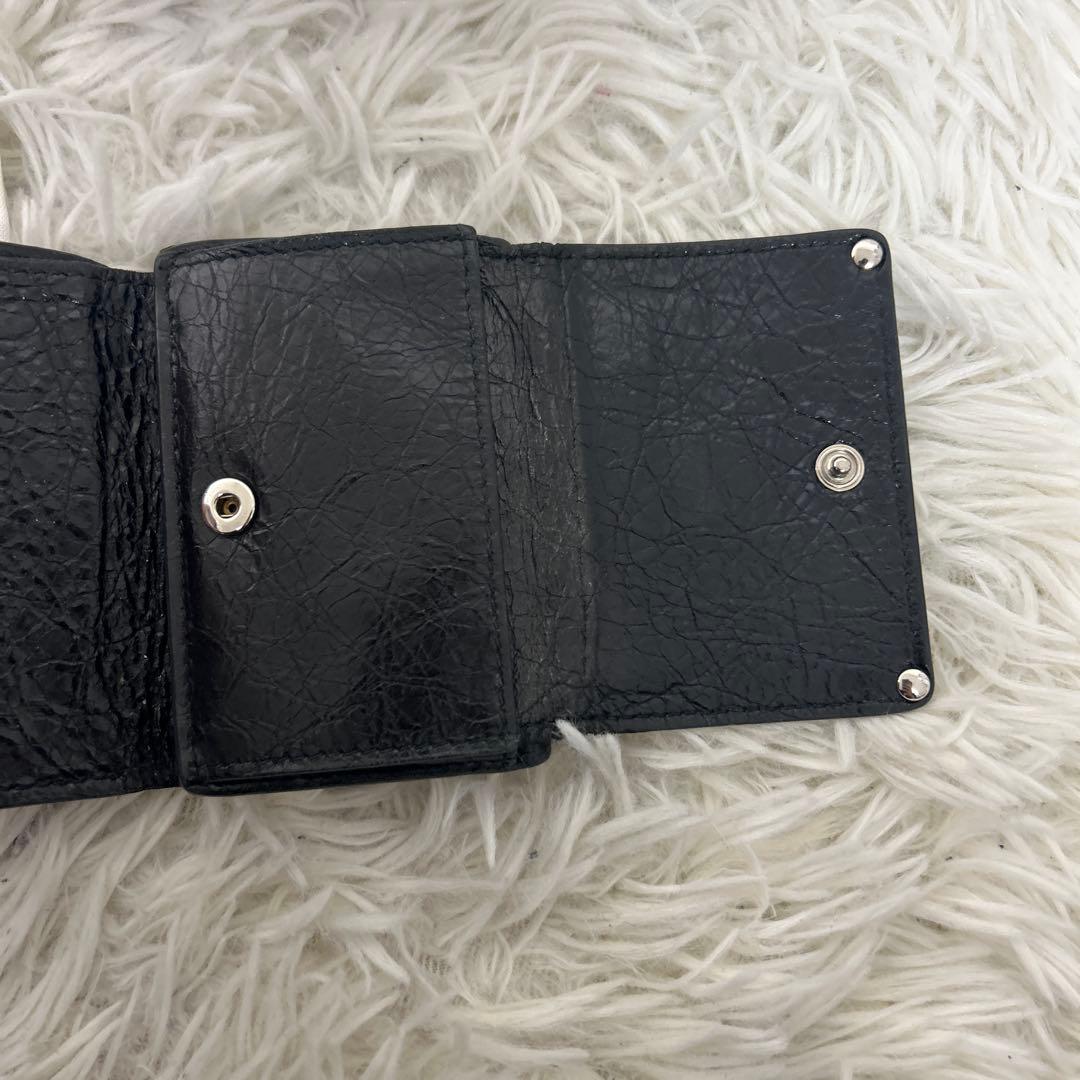 美品✨バレンシアガ　三つ折り財布　ミニウォレット クラシック ブラック レザー