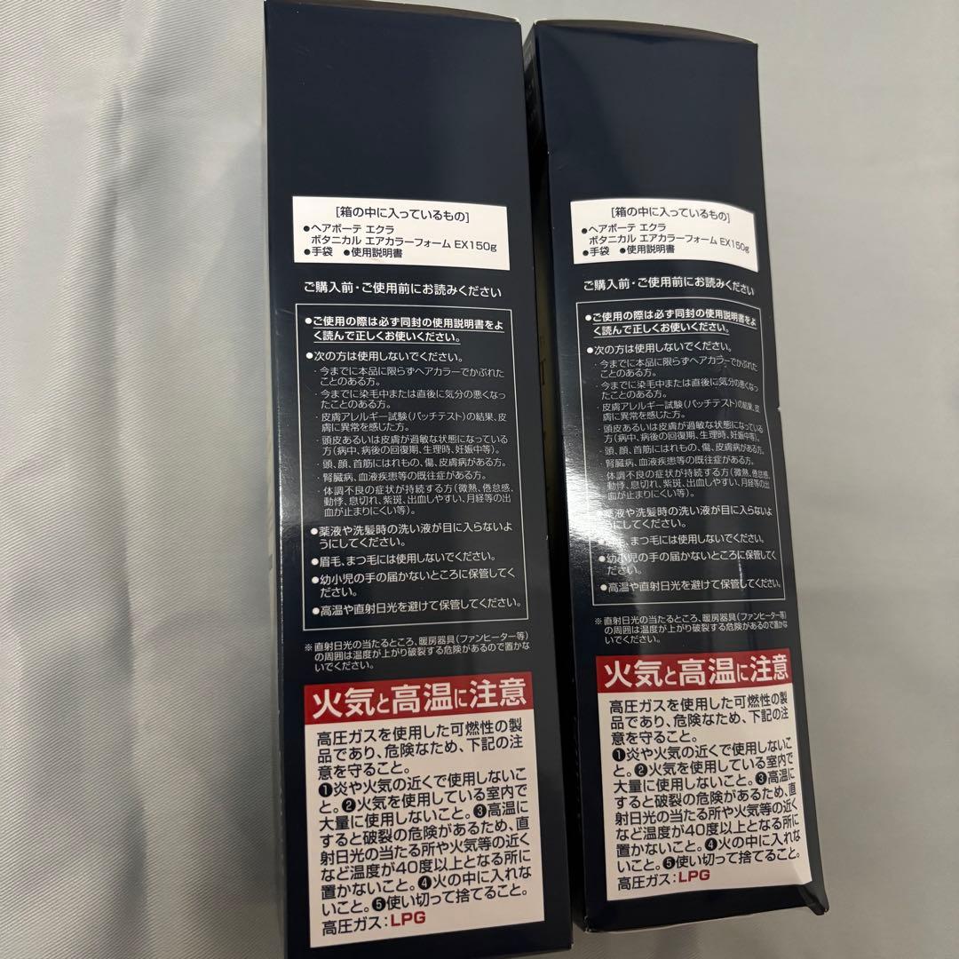 ヘアボーテエクラボタニカルエアカラーフォーム EXナチュラルブラック150g2本