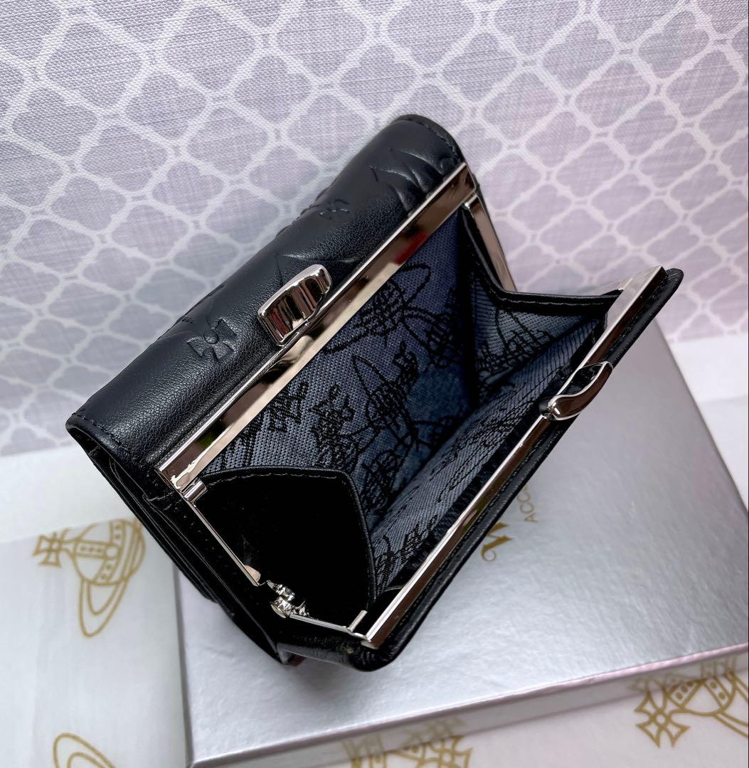 【新作✩内柄も素敵】Vivienne Westwood 三折財布 マット黒