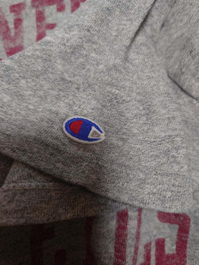 80s Champion カレッジロゴTシャツ XL トリコ グレー 三段