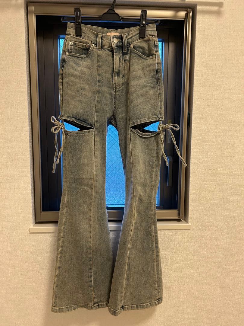 RESEXXY カットアウトリボンデニムパンツ　XS