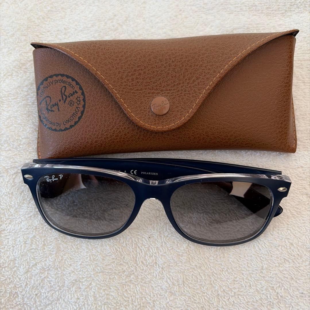 Ray-Ban 偏光サングラス ネイビー ケース付き