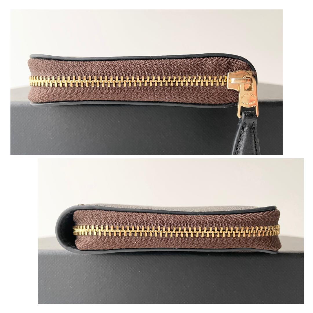 コーチ COACH 折り財布 シグネチャー ミディアム ジップウォレット 茶