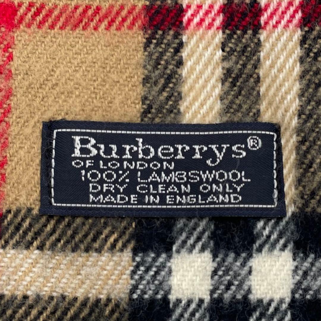 【16-2】Burberry's チェック柄 マフラー 100%ラムウール英国製