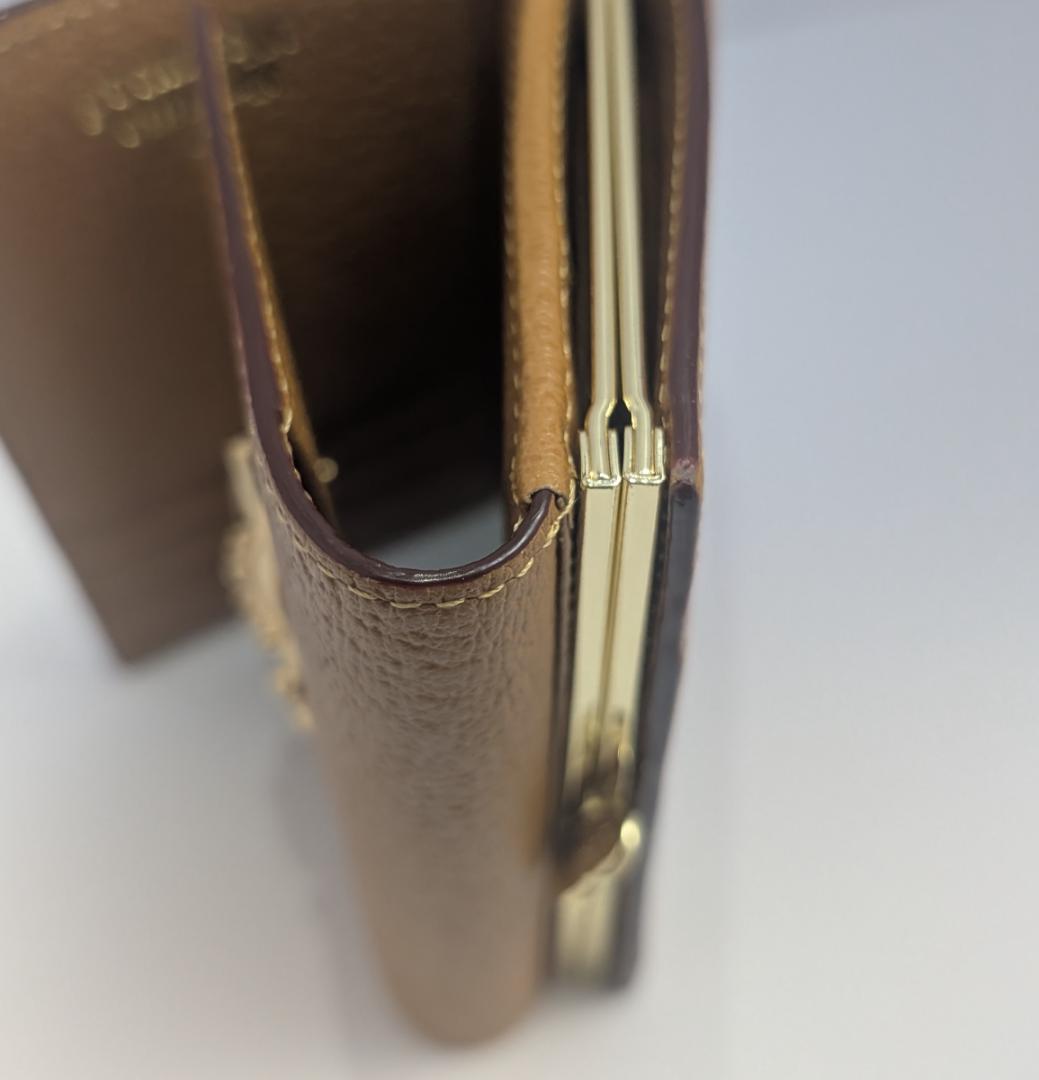 【美品】ヴィヴィアンウエストウッド がま口三つ折り財布 キャメル