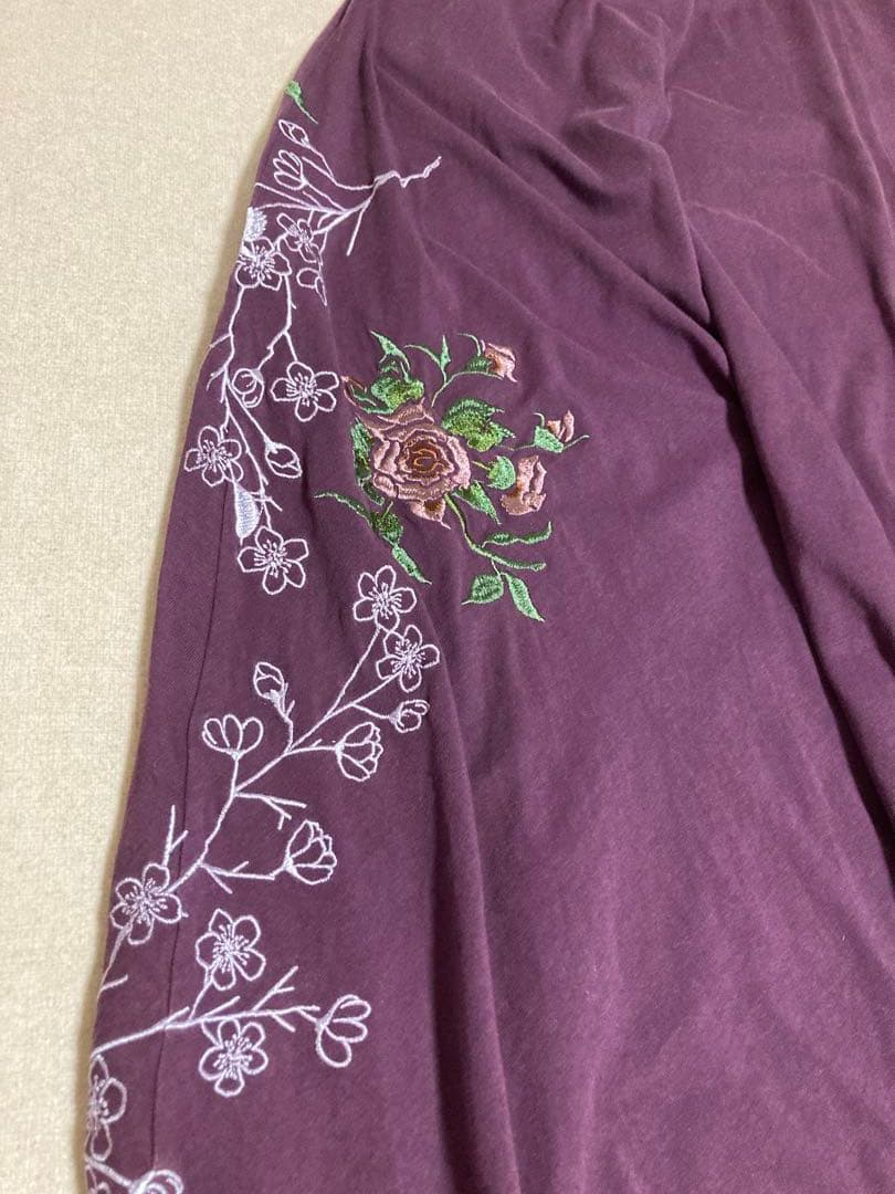 Kurotoka 黒兎華 刺繍 「紅ノ華」 サルエルパンツ ウサギ 桜 和柄