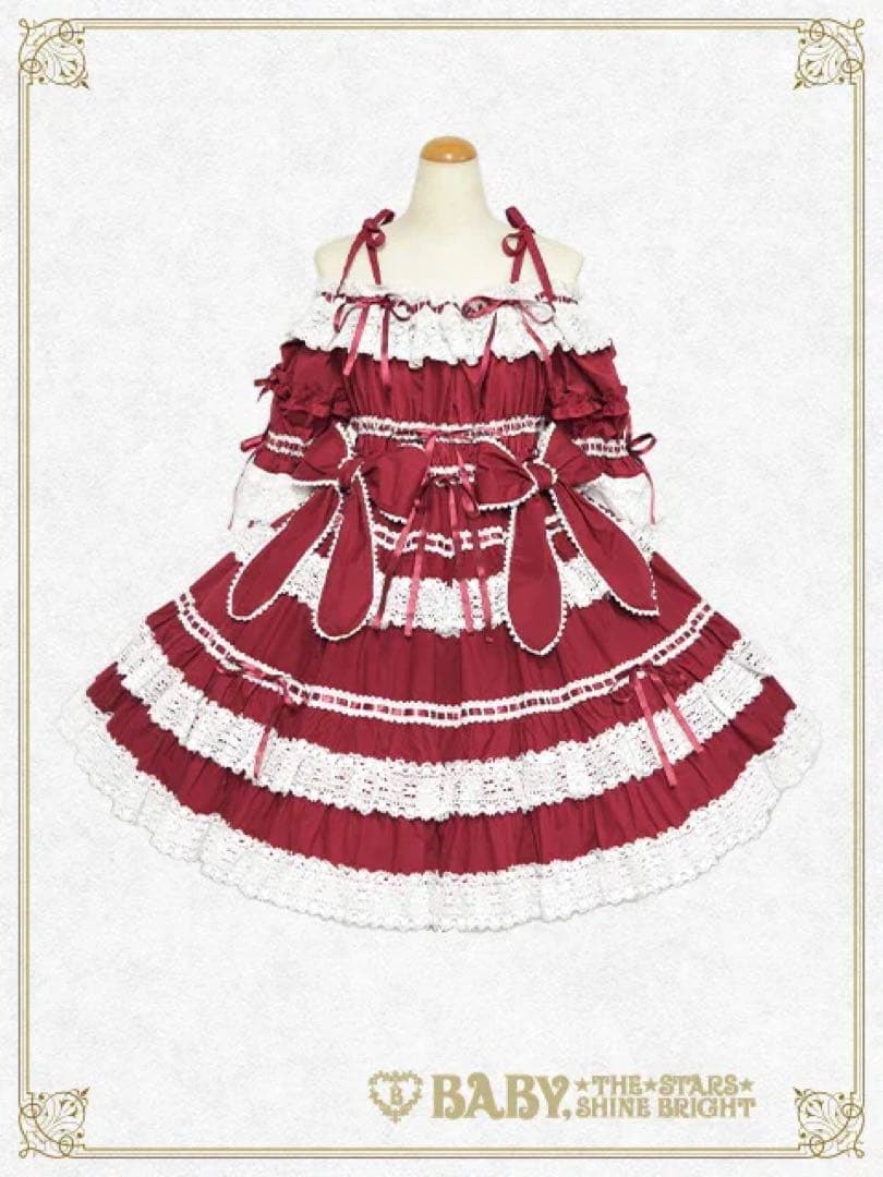 BABY, Confiture Ribbon ワンピース えんじ
