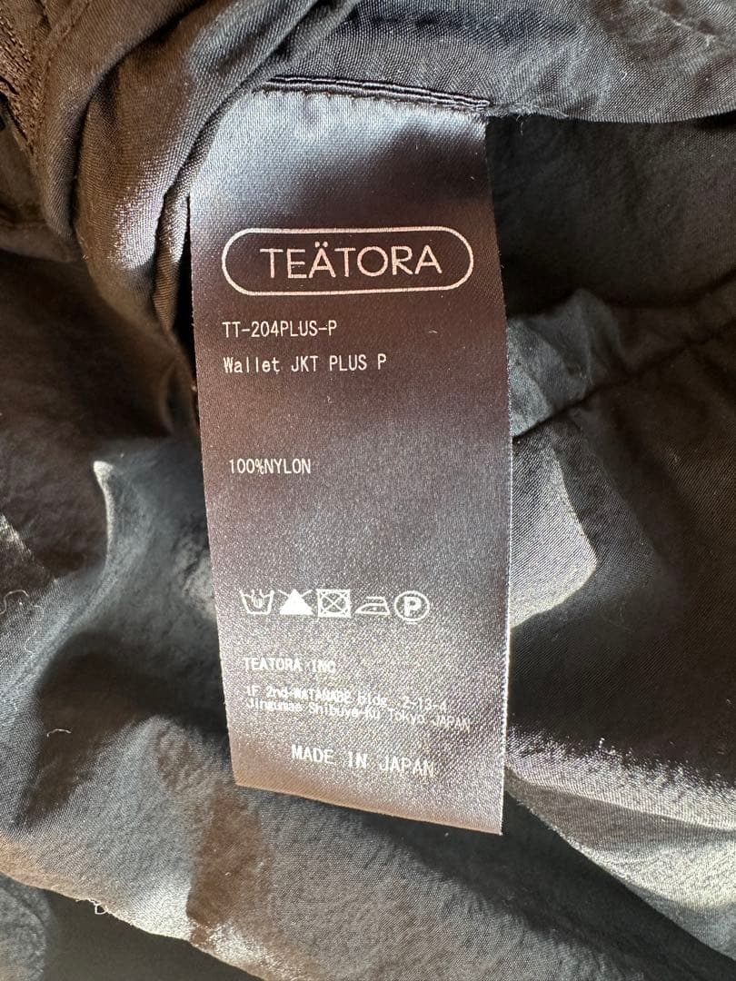 TEATORA PACKABLE WALLET JKT PLUS ブラック