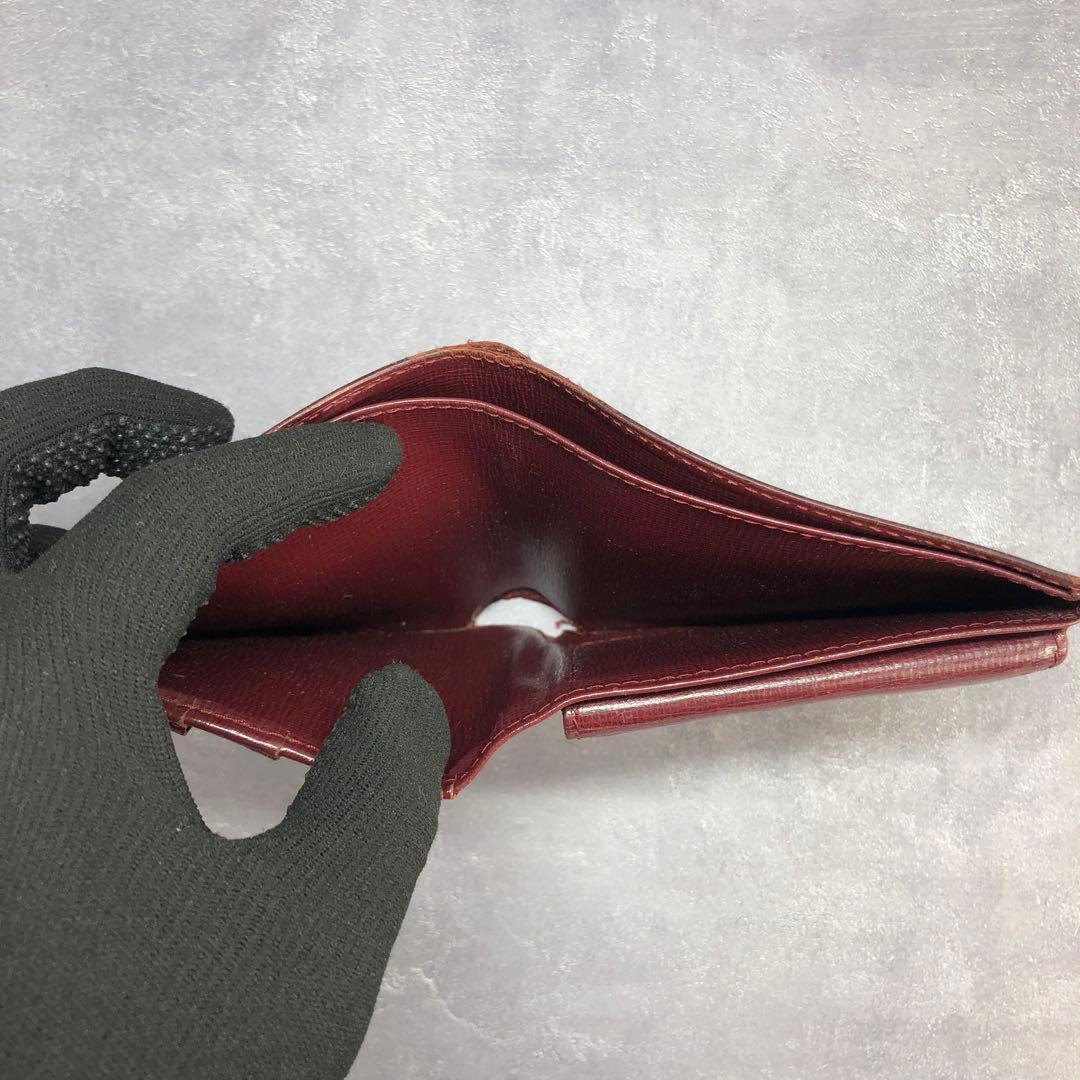 ✨️完備品✨️ カルティエ マストライン 二つ折り財布 グレインレザー ボルドー 赤