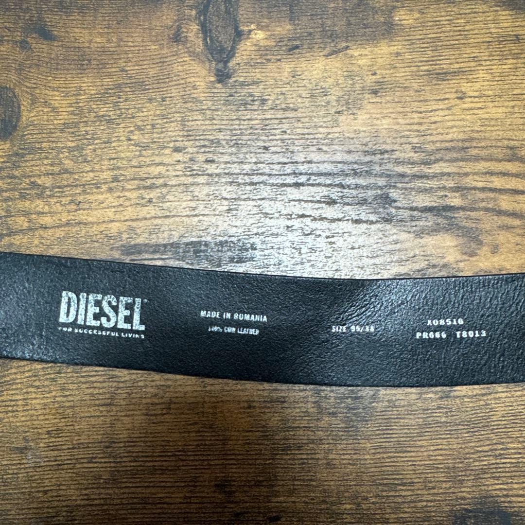DIESEL ブラックレザーベルト 90/110