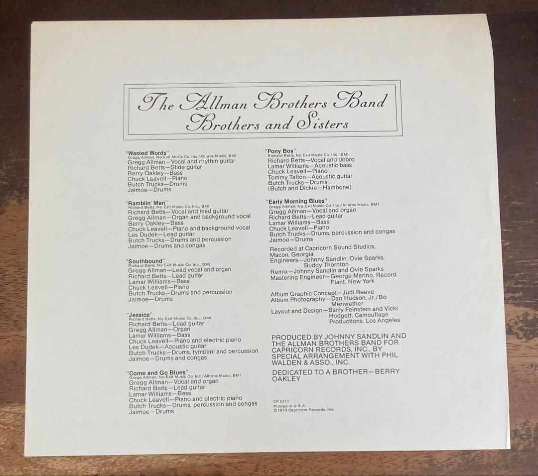◾️究極USオリジナル白ラベルプロモ盤■THE ALLMAN BROTHERS B