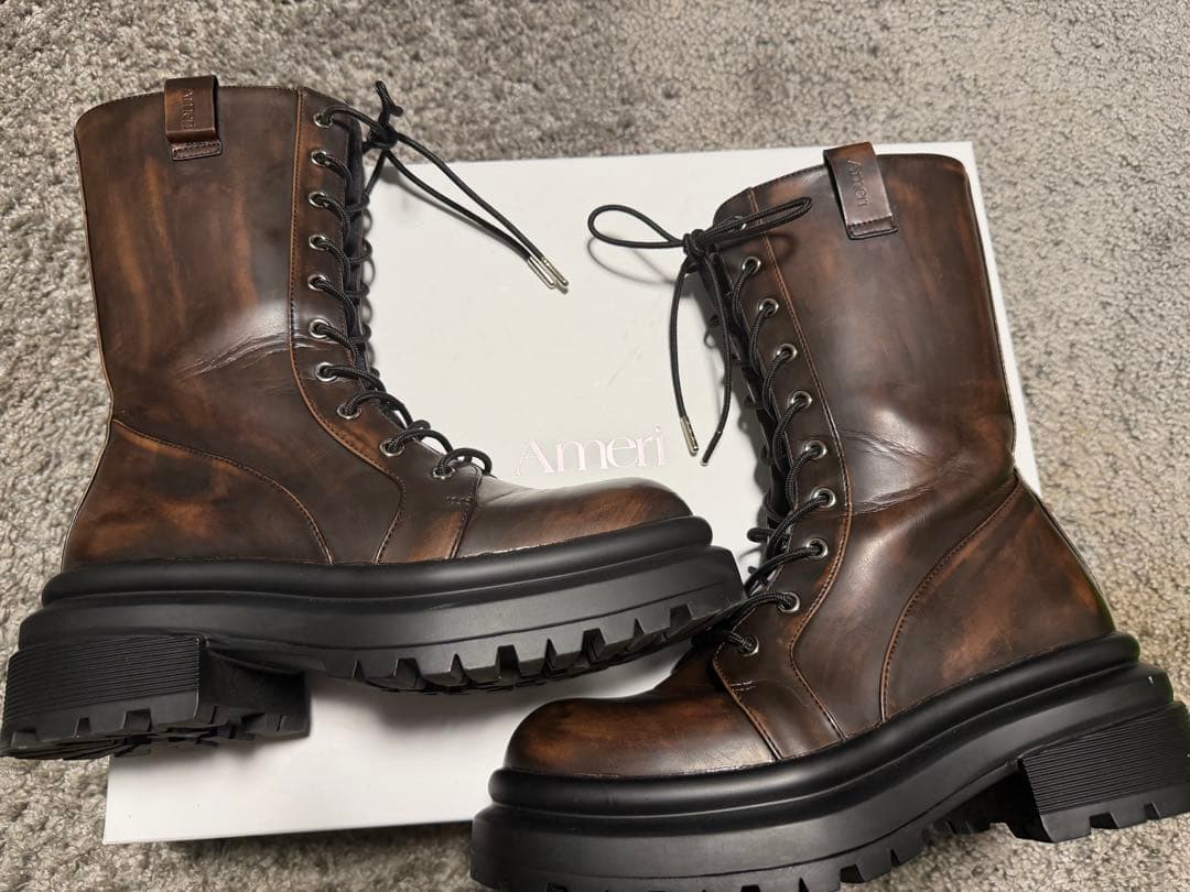 AMERI LACE UP TANK SOLE BOOTS ￼ブラウンM