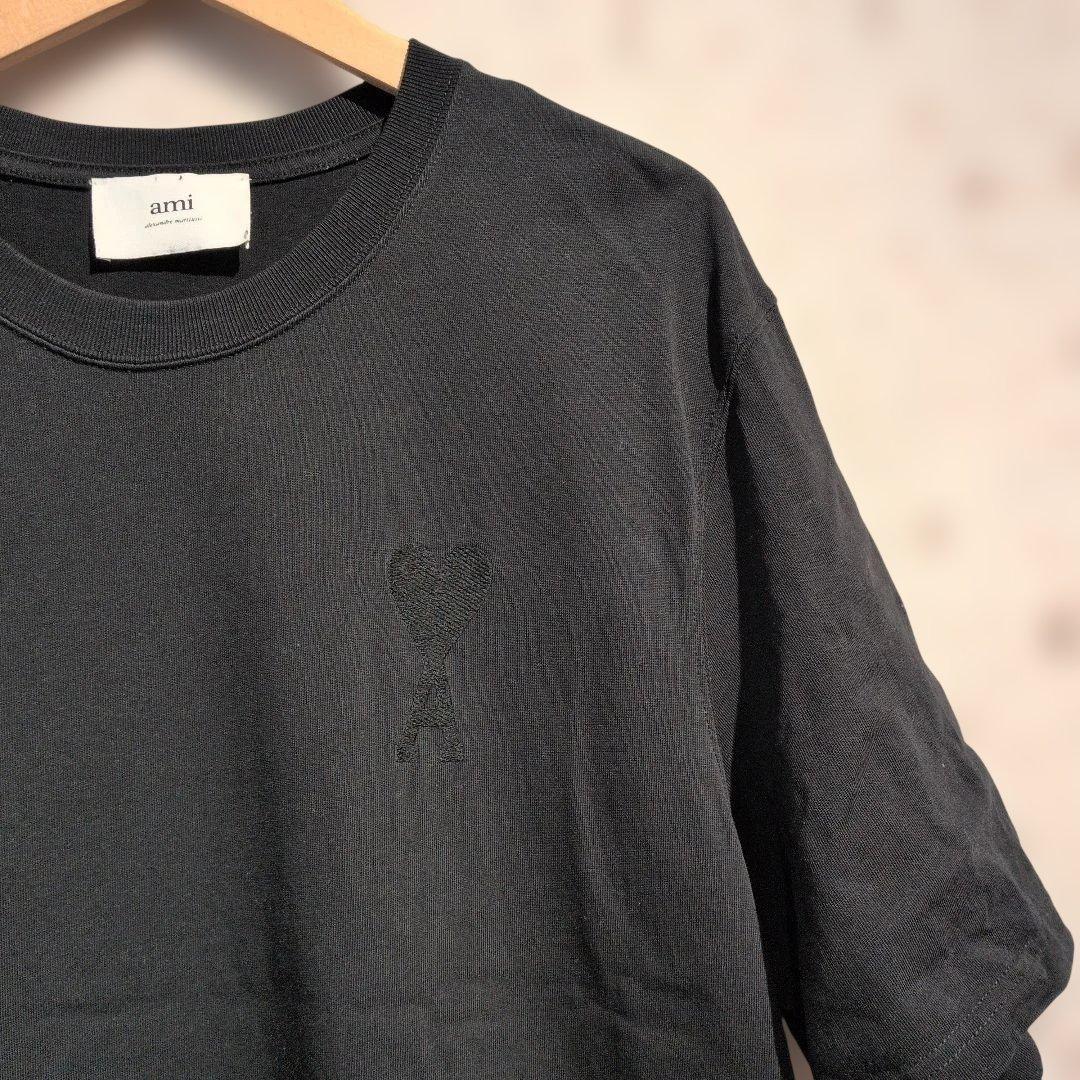 ami paris ハート刺繍Tシャツ ブラック　メンズ　L