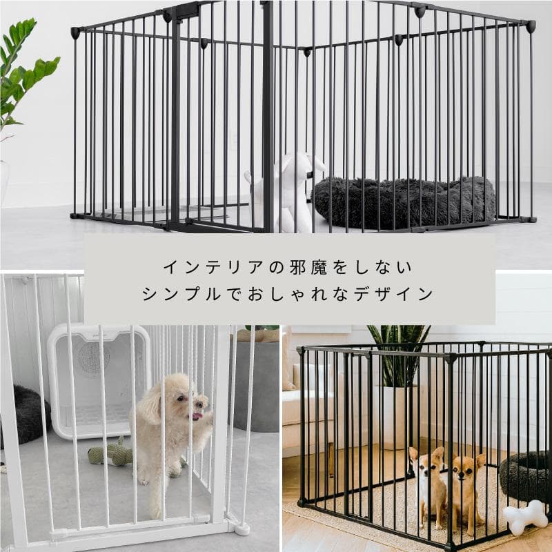 r*a様 ペットサークル Pure Loop 73.5cm ブラック6枚扉付き