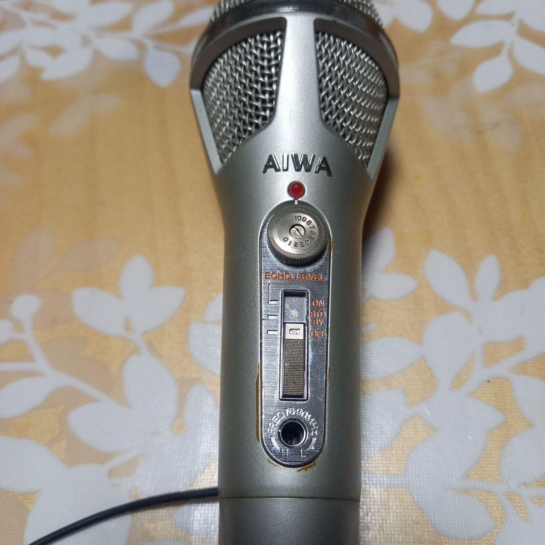 AIWA コンデンサーマイク シルバー　ワイヤレスマイクロホーン