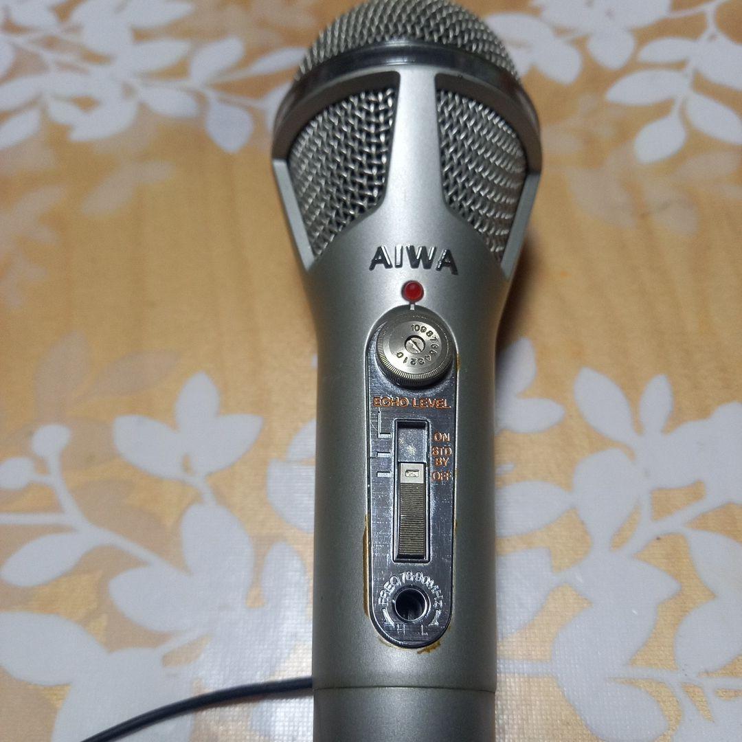 AIWA コンデンサーマイク シルバー　ワイヤレスマイクロホーン