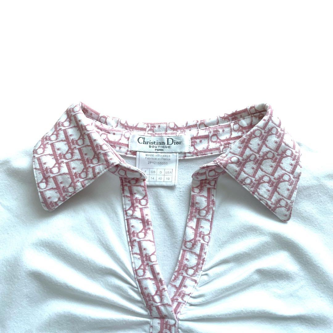 激レア 美品 Christian Dior 襟 トロッター柄 ポロシャツ