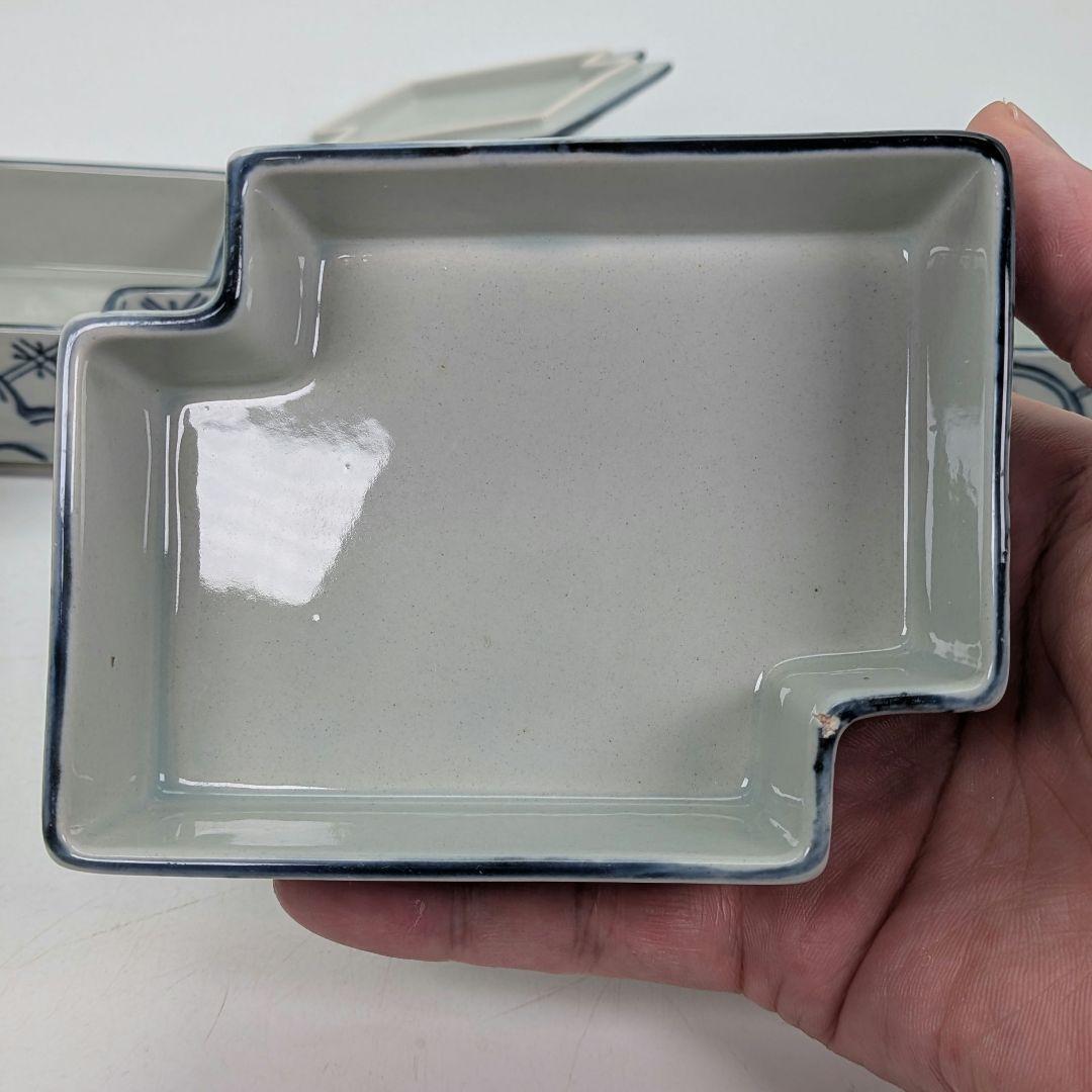 瀬戸焼 木の葉摘み五段重箱 瀬戸染付焼 5段重器 食器 容器 小物入れ 蓋物