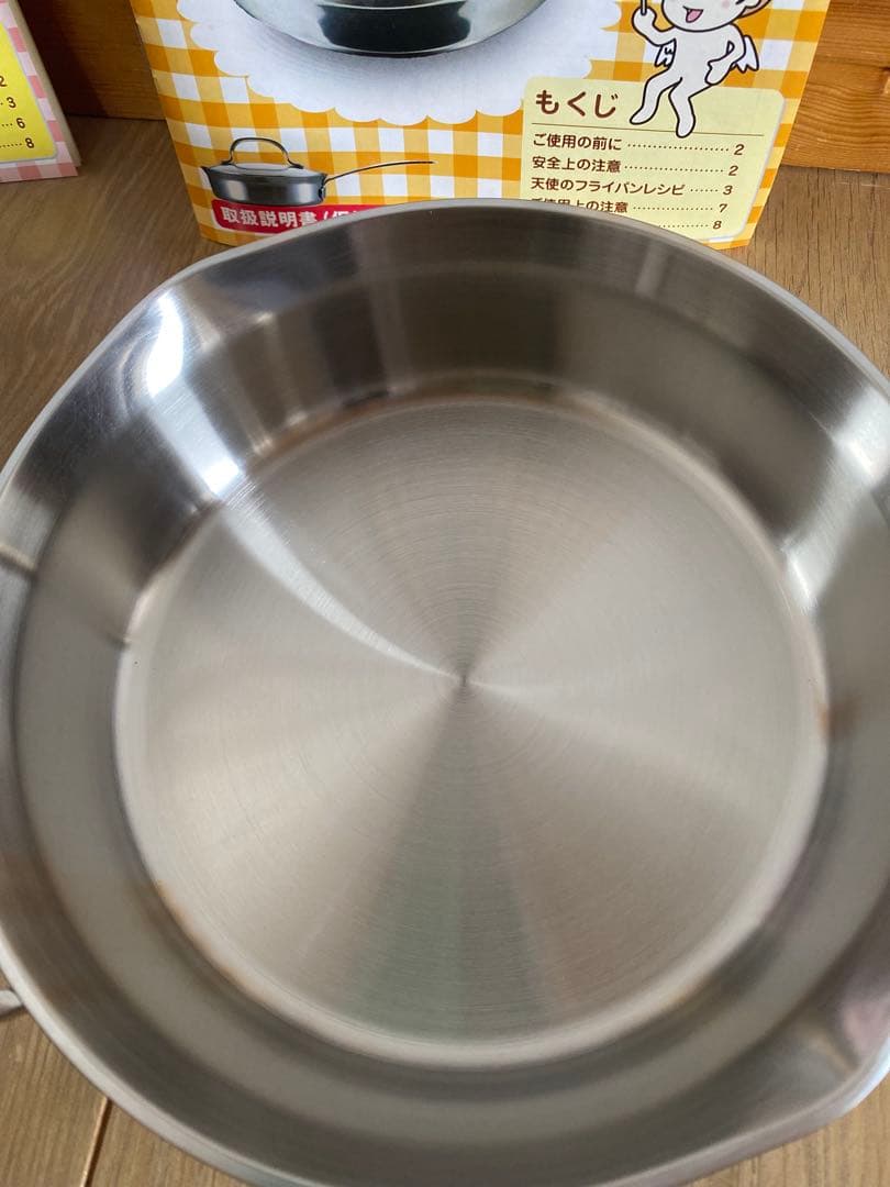 【未使用】 天使のなべ、天使のフライパン、セット（各ガラス蓋付）アサヒ軽金属