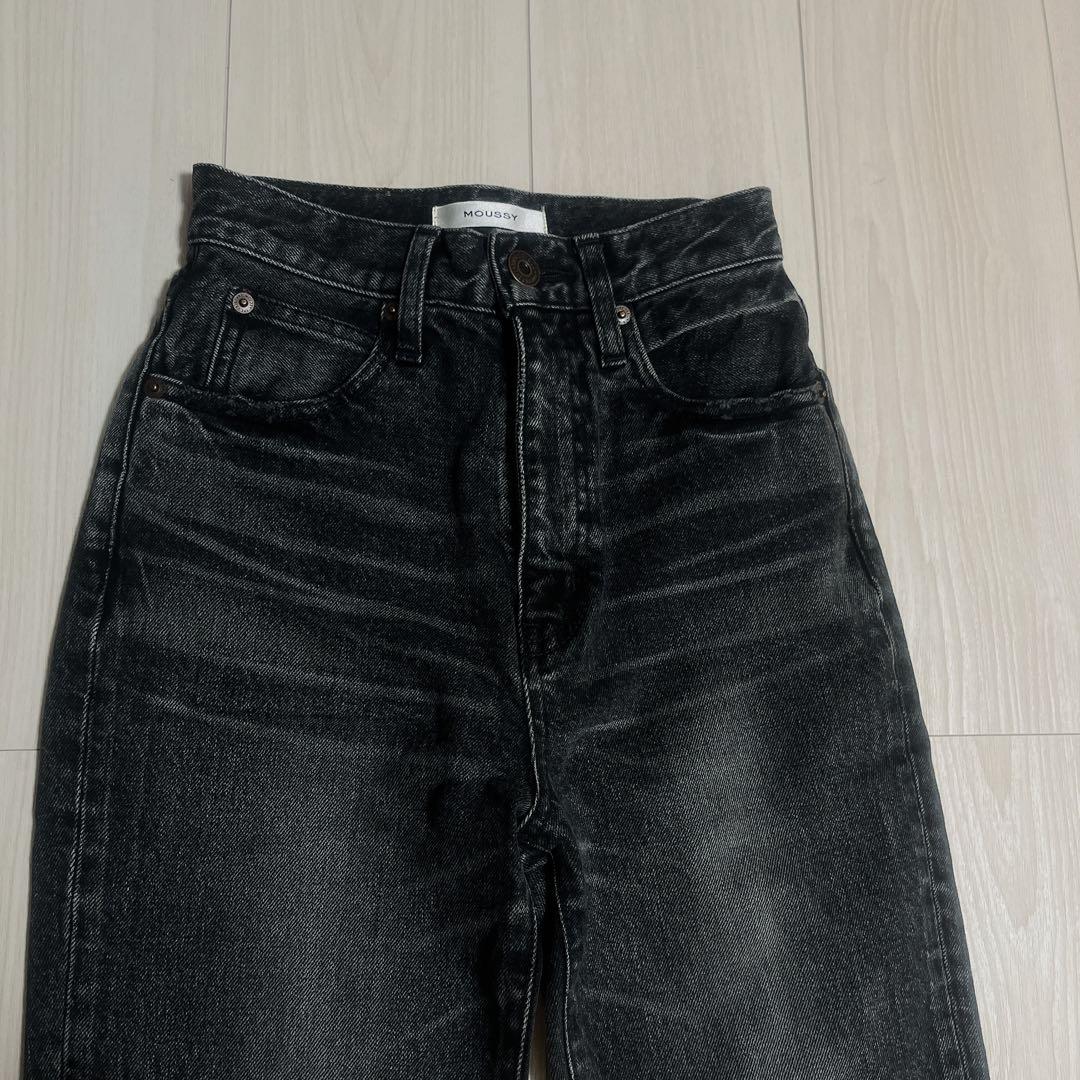完売モデル MOUSSY MVS FLARE フレアブラックデニム 23
