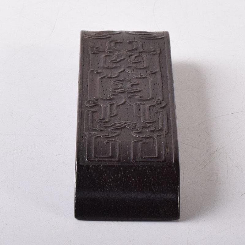 T　中国　唐木紫壇製　饕餮文　墨床　飾台　香炉台　小さな平卓　C　8026
