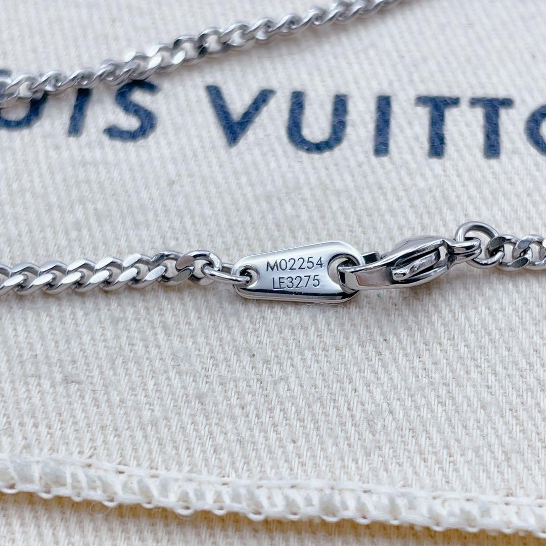 LOUIS VUITTON ネックレス　ロウ　シルバー　LV　トップ　モノグラム