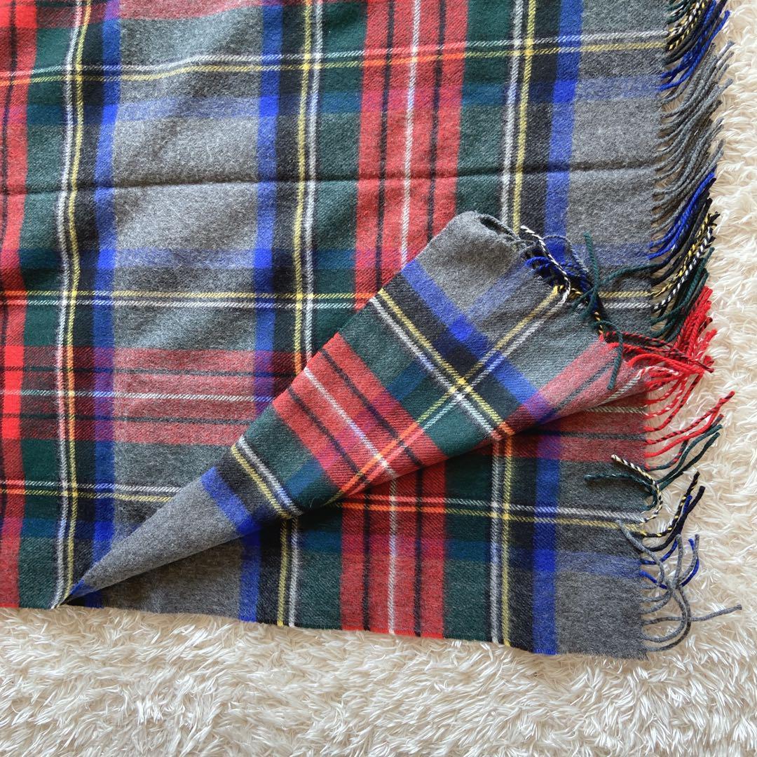 美品　ジョンストンズ　カシミヤ大判ストール　グレースチュワート　チェック
