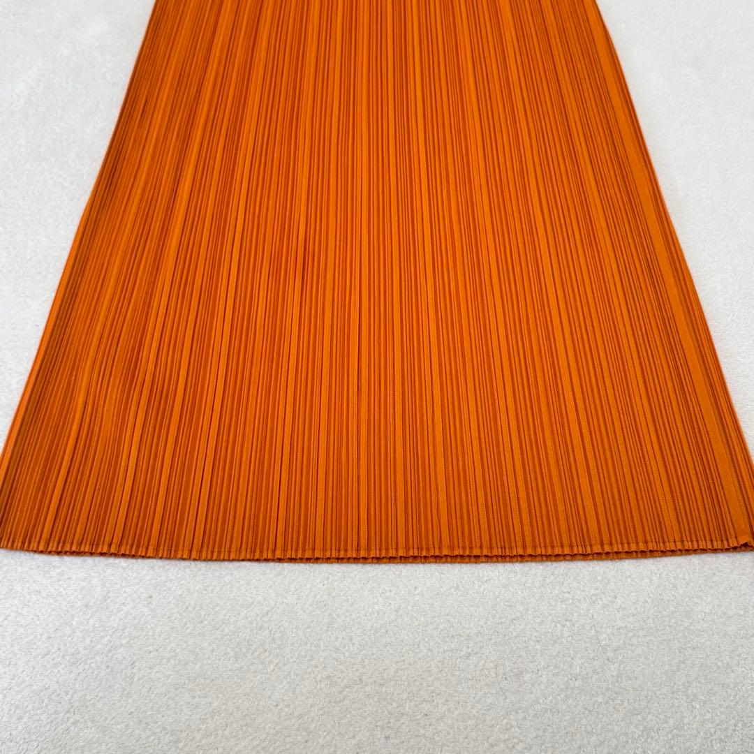 美品✨PLEATS PLEASE プリーツ　ロングスカート　オレンジ色　Lサイズ