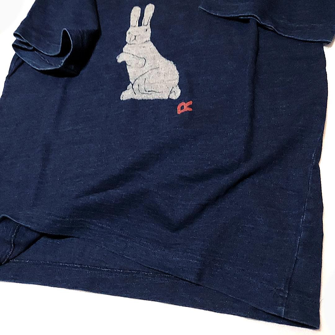 45R✨45rpm インディゴ 908 45星Tシャツ 藍染 うさぎプリント