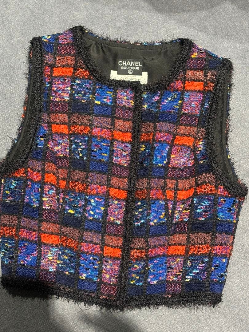レア CHANELショート竹ツィードジャケットセット