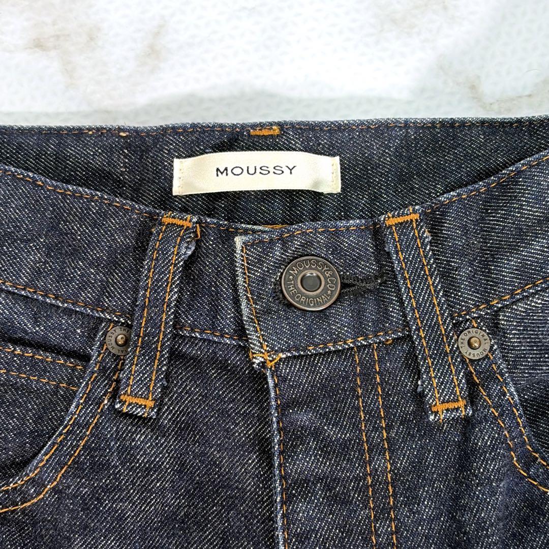 【美品】MOUSSY デニム フレア MVS ストレッチ セルビッチ 濃紺 24