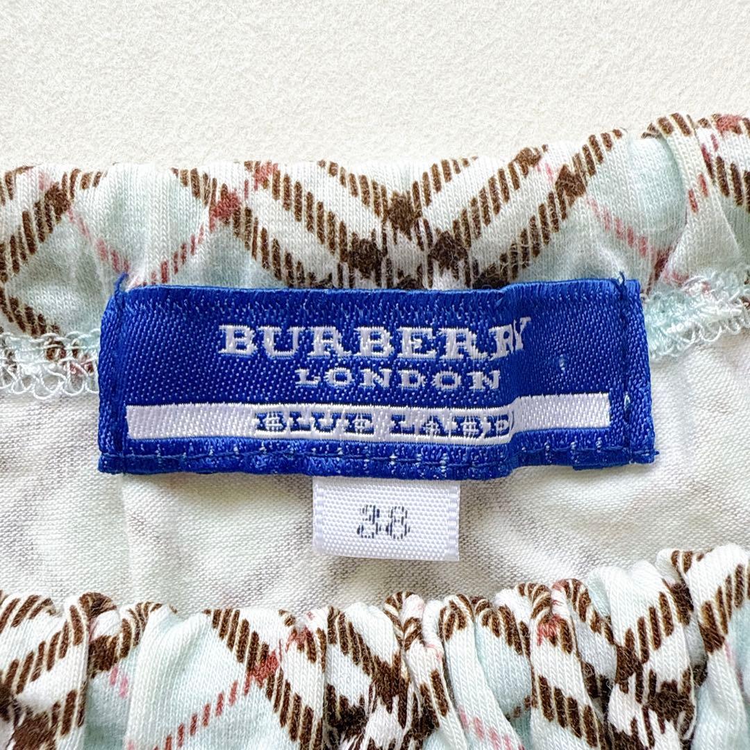 【希少】バーバリーブルーレーベル キャミソール　トップス　チェック　ホース刺繍