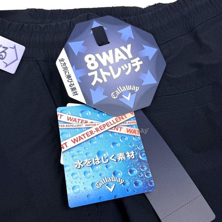 新品 キャロウェイ 8WAYストレッチ シワナイロン 撥水 パンツ 紺 L