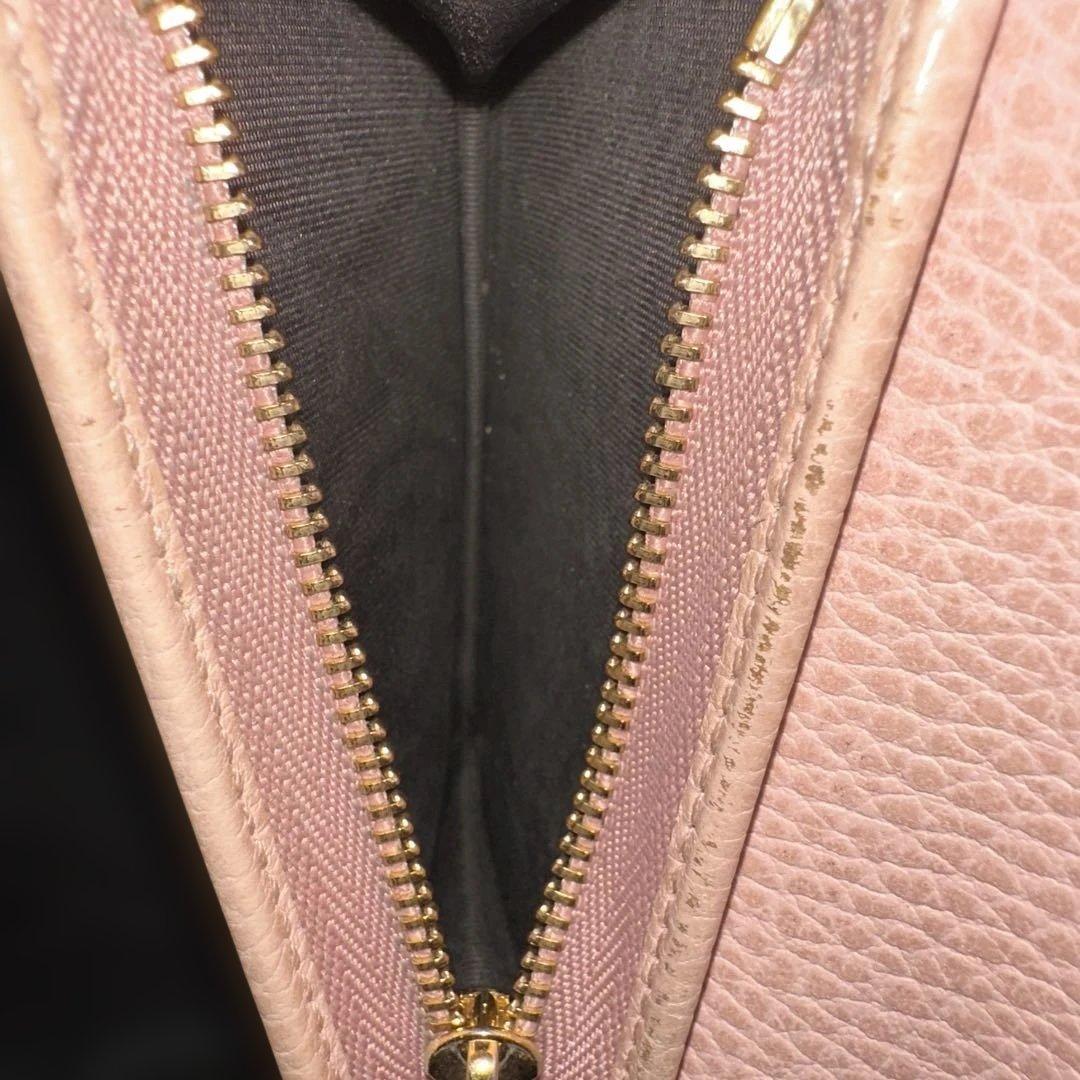 【激安】GUCCI グッチ GGマーモント ピンク 二つ折り財布 ウォレット